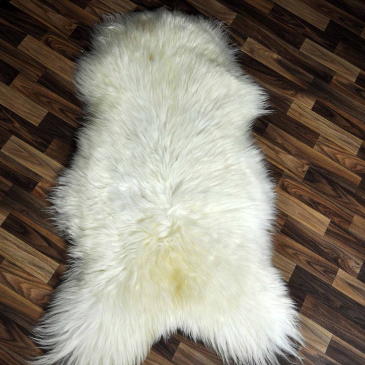 XXXL ÖKO echtes Schaffell Lammfell weiß 130x75 Geschenk #9004