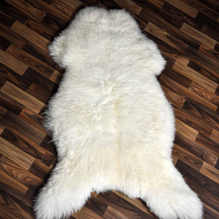 XXL ÖKO echtes Schaffell Lammfell weiß 125x80 Geschenk #9006