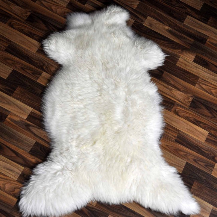 XL ÖKO echtes Schaffell Lammfell weiß 115x75 Geschenk #9011