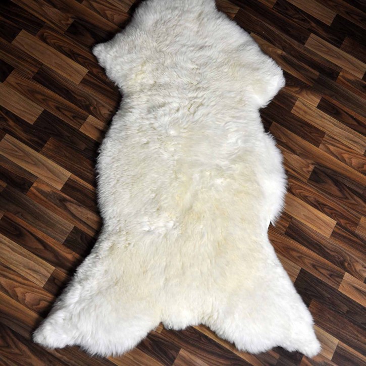XXXL ÖKO echtes Schaffell Lammfell weiß 130x75 Geschenk #9017