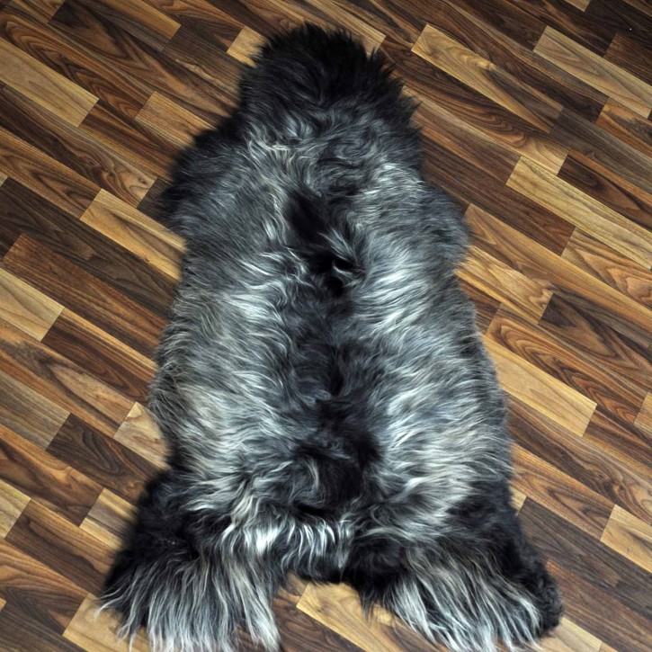 ÖKO Island Schaffell schwarzbraun grau 105x60 #9029