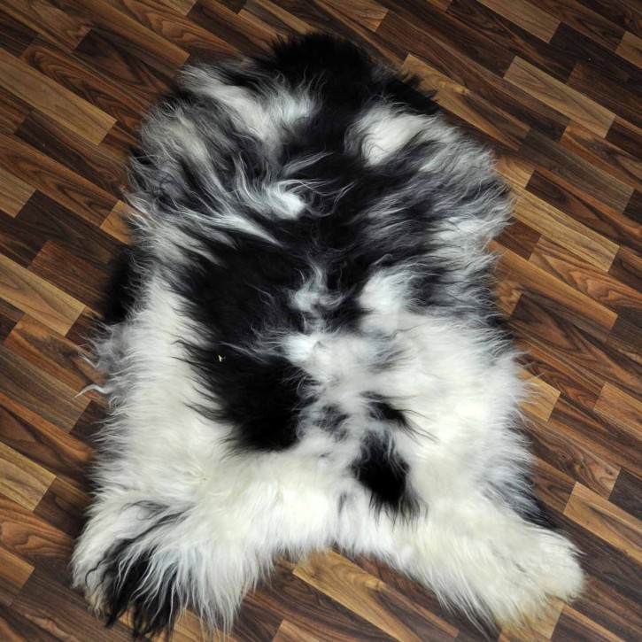 XL ÖKO Island Schaffell schwarzbraun beige 110x75 #9038