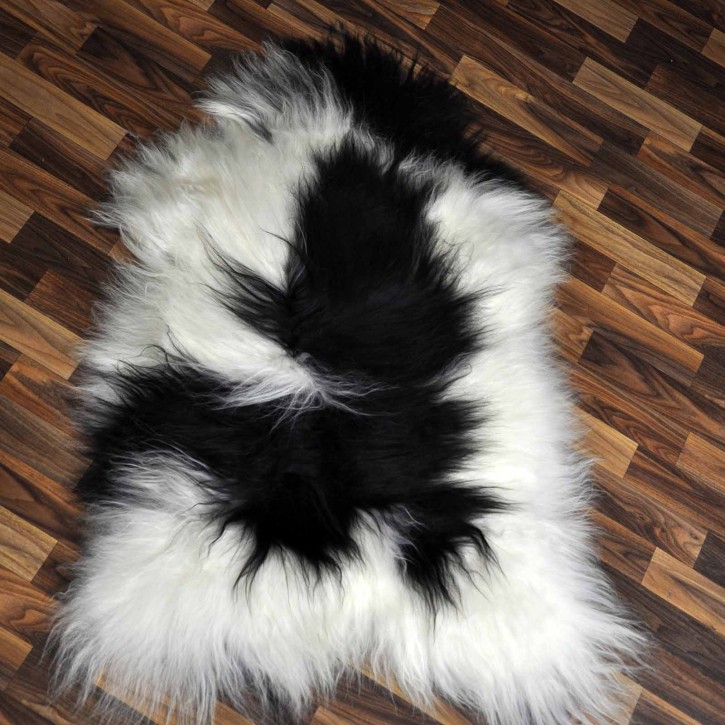 XL ÖKO Island Schaffell beige schwarzbraun 110x75 #9044