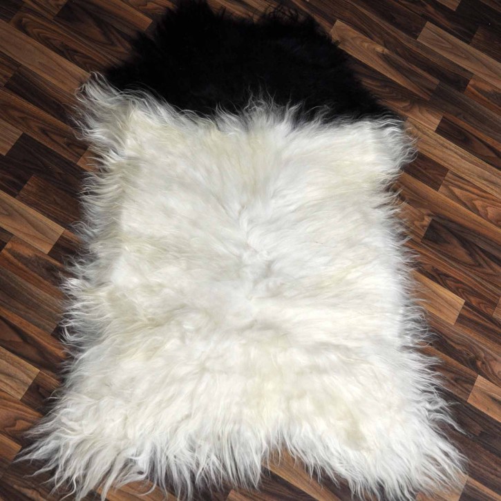 XL ÖKO Island Schaffell beige schwarzbraun 110x75 #9046