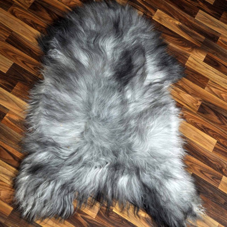 XL ÖKO Island Schaffell grau schwarzbraun 110x75 #9050