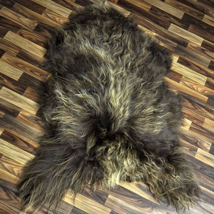 XXL ÖKO Island Schaffell Lammfell rost braun 125x90 Krampus #9076