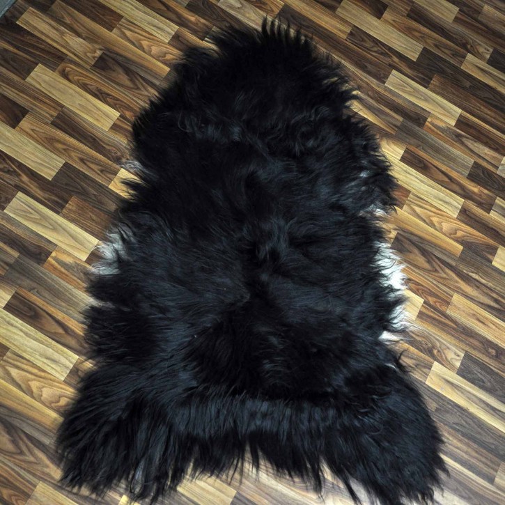 XXL ÖKO Island Schaffell schwarzbraun weiß 125x80 Camping #9096