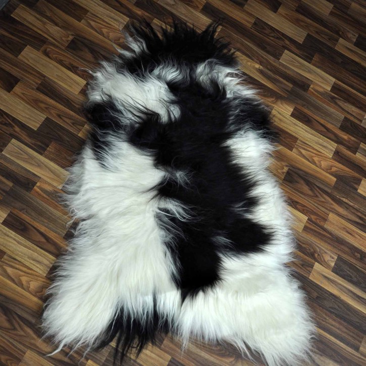 XXL ÖKO Island Schaffell beige schwarzbraun 120x80 #9103