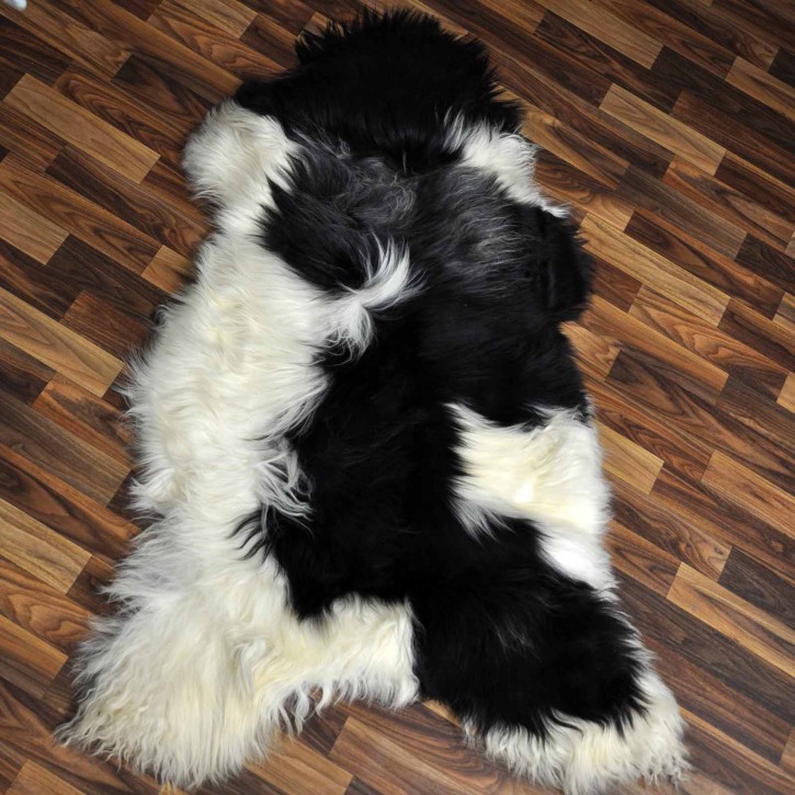 XXXL ÖKO Island Schaffell beige schwarzbraun 130x80 #9108