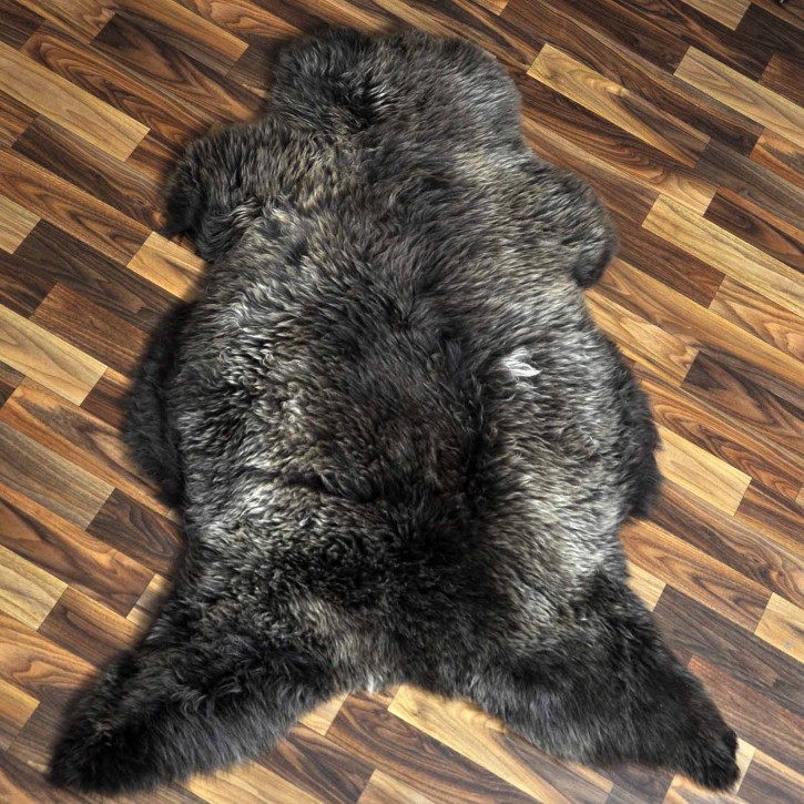 XL ÖKO Schaffell Lammfell braun grau 110x70 Sheepskin #9136