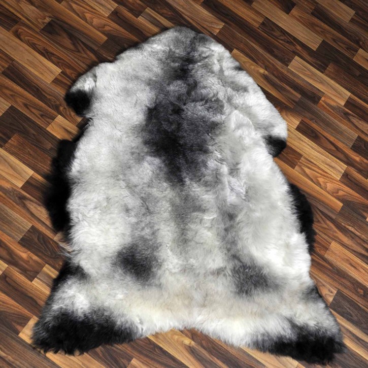 XL ÖKO Lammfell Schaffell Fell beige schwarzbraun 115x90 geschoren #9181