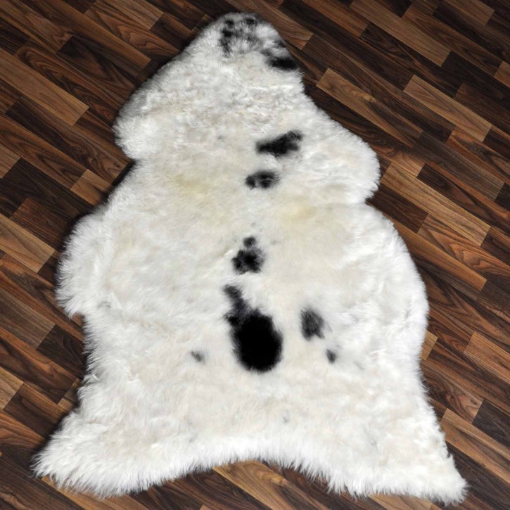 XXL ÖKO Lammfell Schaffell Fell beige schwarzbraun 120x85 geschoren #9182