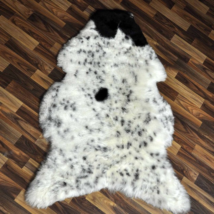 XXL ÖKO Lammfell Schaffell Fell beige schwarzbraun 120x80 geschoren #9184