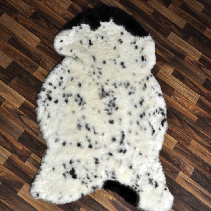 XXL ÖKO Lammfell Schaffell Fell beige schwarzbraun 120x75 geschoren #9188