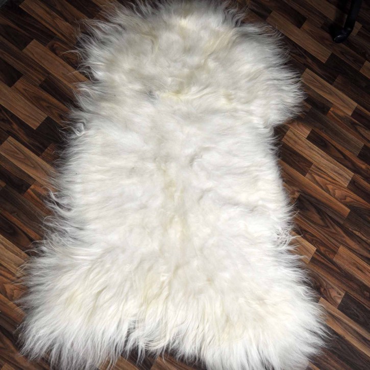 XXXL ÖKO Island Schaffell creme weiß braun 135x85 Krampus #9201