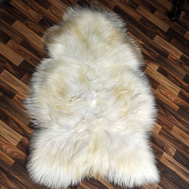 XXL ÖKO Island Schaffell creme weiß braun 125x75 Krampus #9202