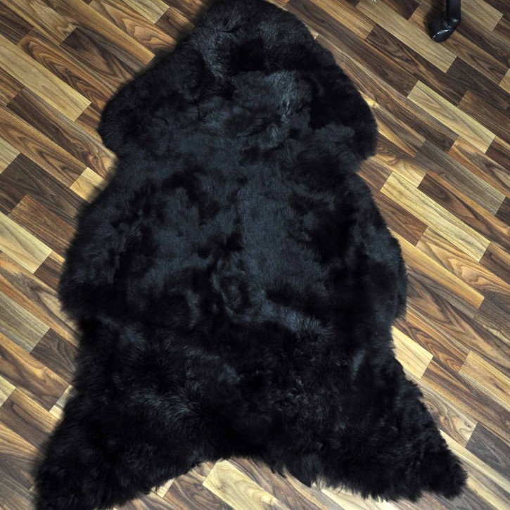 XXL ÖKO Lammfell Schaffell Fell schwarzbraun grau 125x85 geschoren #9252