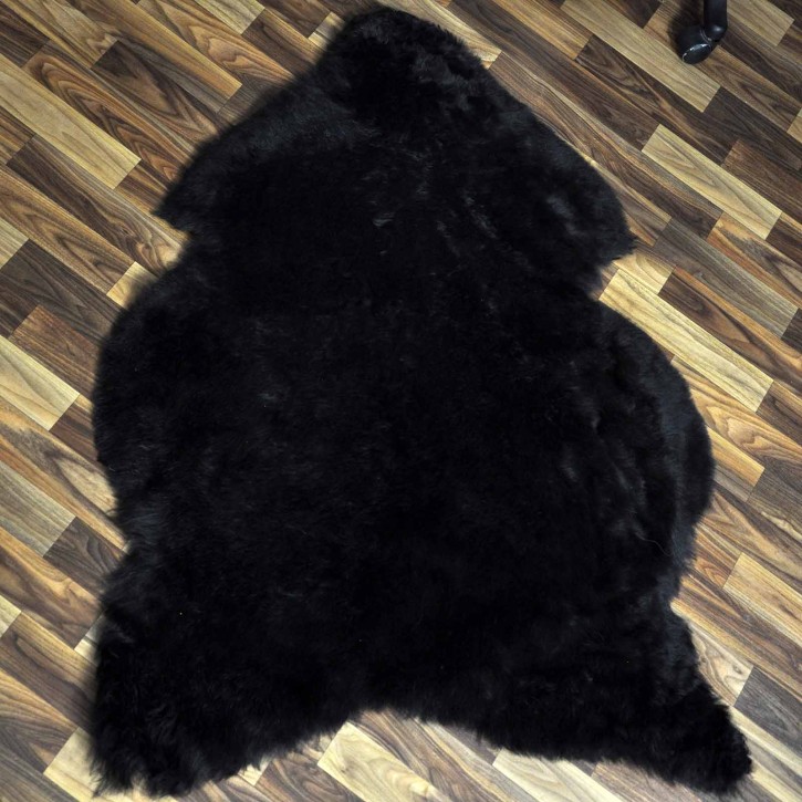 XXL ÖKO Lammfell Schaffell Fell schwarzbraun 120x90 geschoren #9257