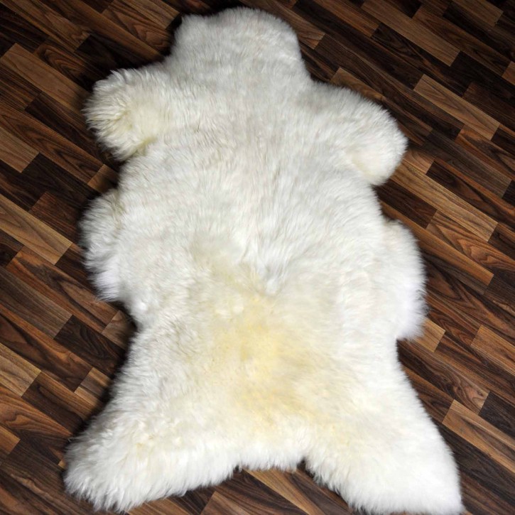 XXL ÖKO echtes Schaffell Lammfell weiß 125x80 Geschenk #9293
