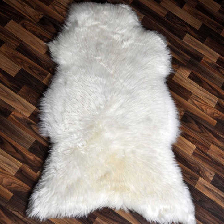 XXL ÖKO echtes Schaffell Lammfell weiß 125x80 Geschenk #9302