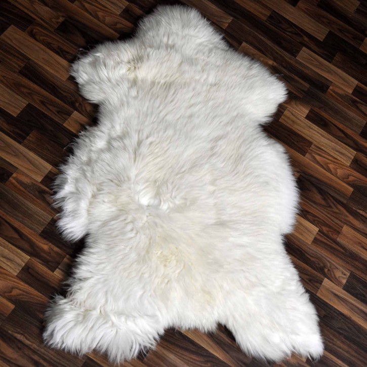 XXL ÖKO echtes Schaffell Lammfell weiß 125x75 Geschenk #9305