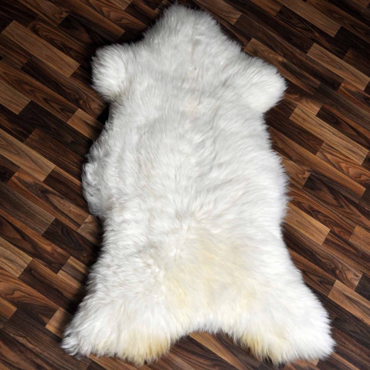 XXL ÖKO echtes Schaffell Lammfell weiß 125x75 Geschenk #9311