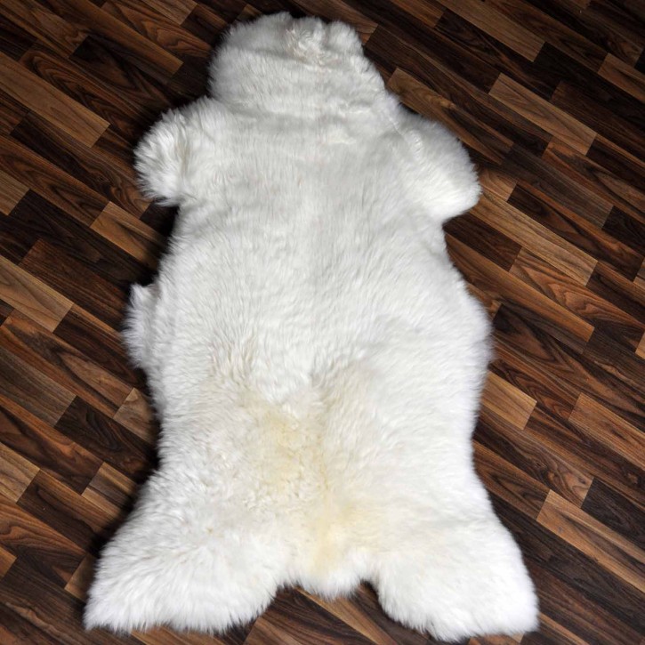 XXL ÖKO echtes Schaffell Lammfell weiß 125x80 Geschenk #9317
