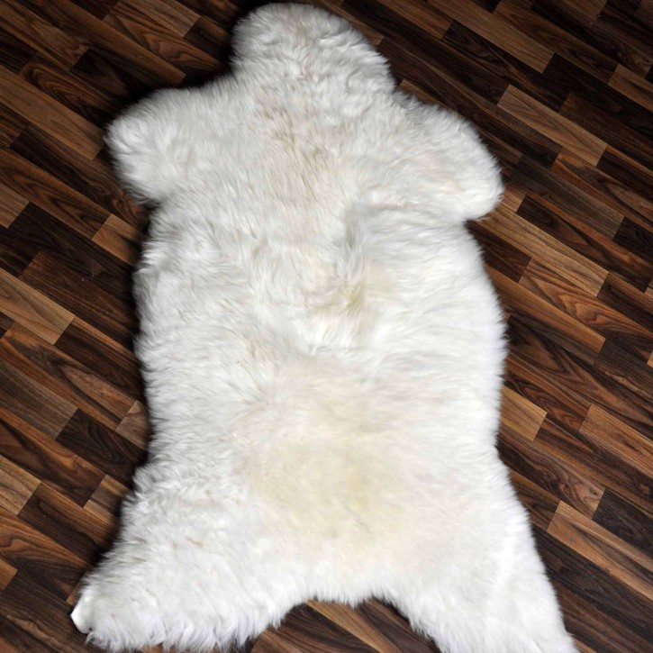 XXXL ÖKO echtes Schaffell Lammfell weiß 130x80 riesig Camping #9319
