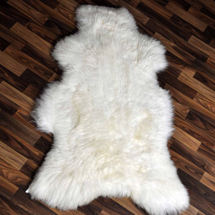 XXL ÖKO echtes Schaffell Lammfell weiß 120x75 Geschenk #9326
