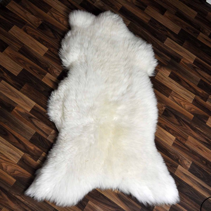 XXL ÖKO echtes Schaffell Lammfell weiß 125x80 Geschenk #9329