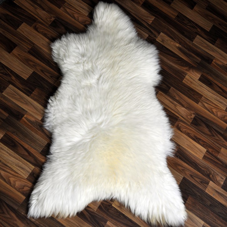 XXL ÖKO echtes Schaffell Lammfell weiß 125x75 Teppich Pelz #9357