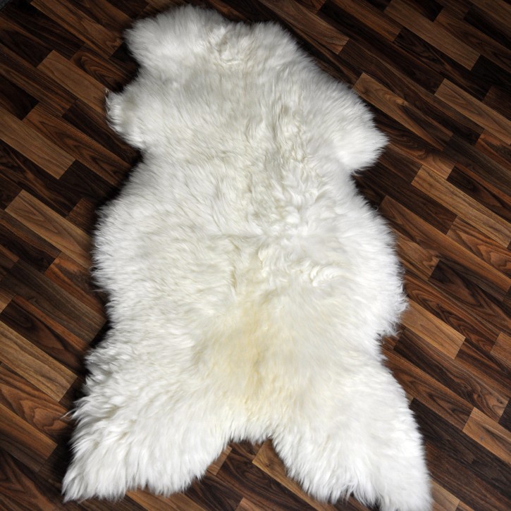 XXL ÖKO echtes Schaffell Lammfell weiß 120x75 Teppich Pelz #9358
