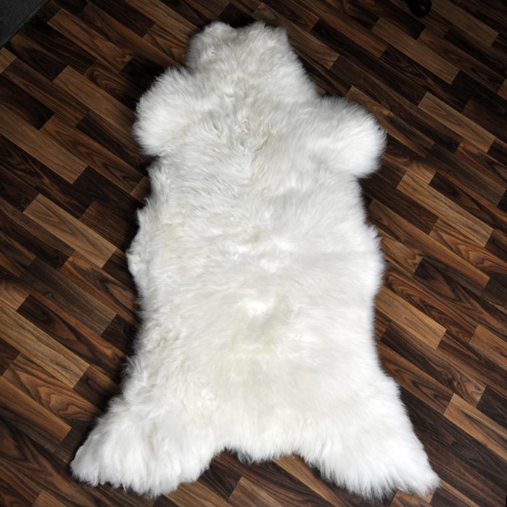 XXXL ÖKO echtes Schaffell Lammfell weiß 130x80 riesig Camping #9367