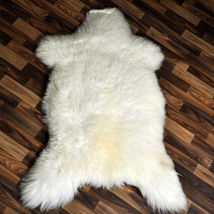XXL ÖKO echtes Schaffell Lammfell weiß 120x80 Teppich Pelz #9368