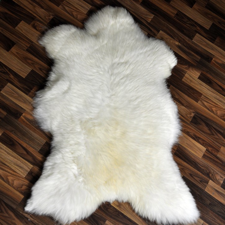 XXL ÖKO echtes Schaffell Lammfell weiß 120x80 Teppich Pelz #9370