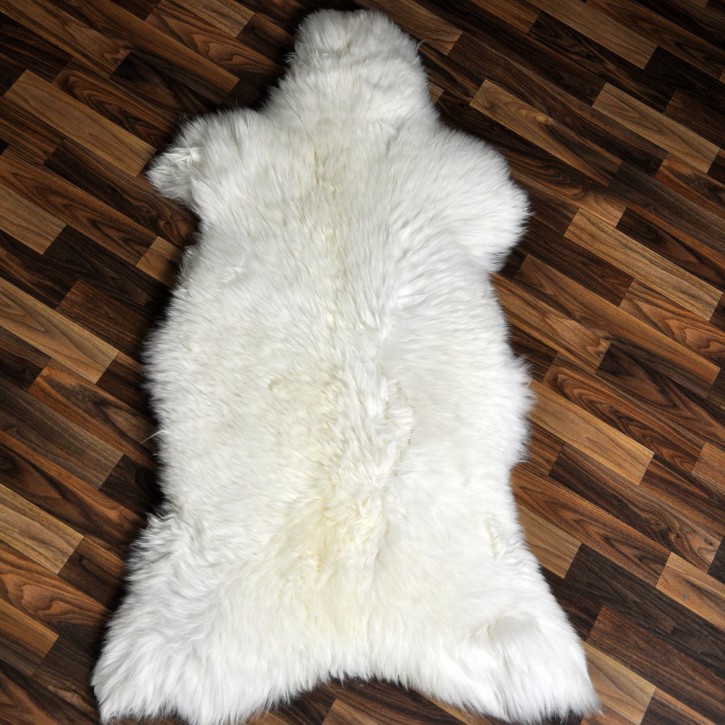 XXL ÖKO echtes Schaffell Lammfell weiß 125x70 Teppich Pelz #9378
