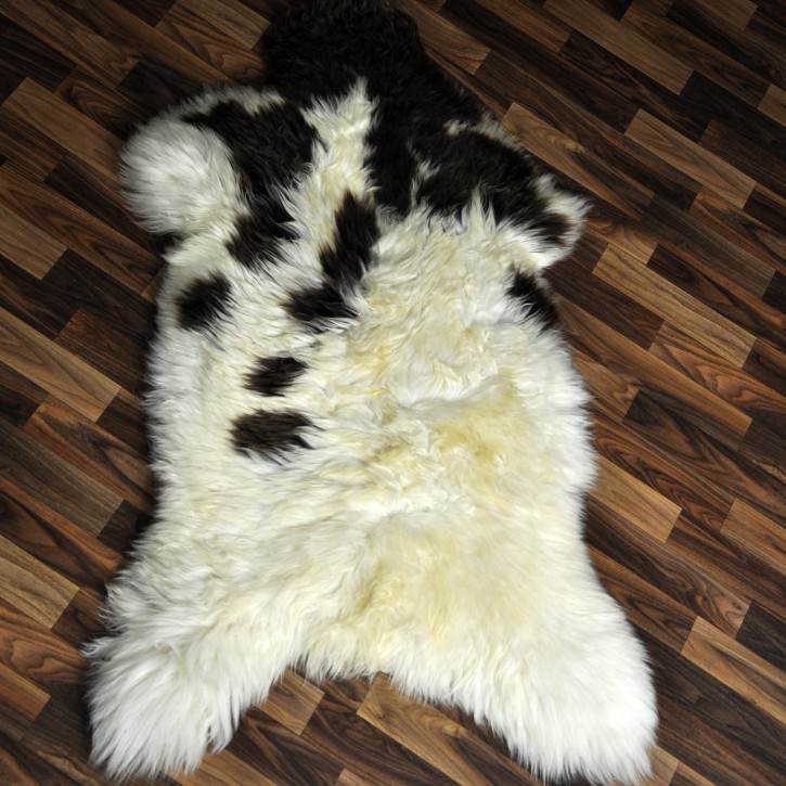 XXL ÖKO Schaffell Lammfell beige braun 125x80 Couch Auflage #9426