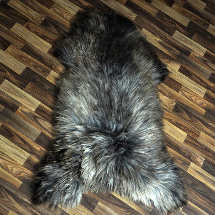 XXL ÖKO Schaffell Lammfell braun grau 125x80 Couch Auflage #9448