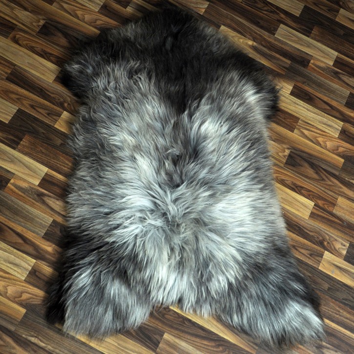 XXL ÖKO Schaffell Lammfell braun grau 120x80 Couch Auflage #9449