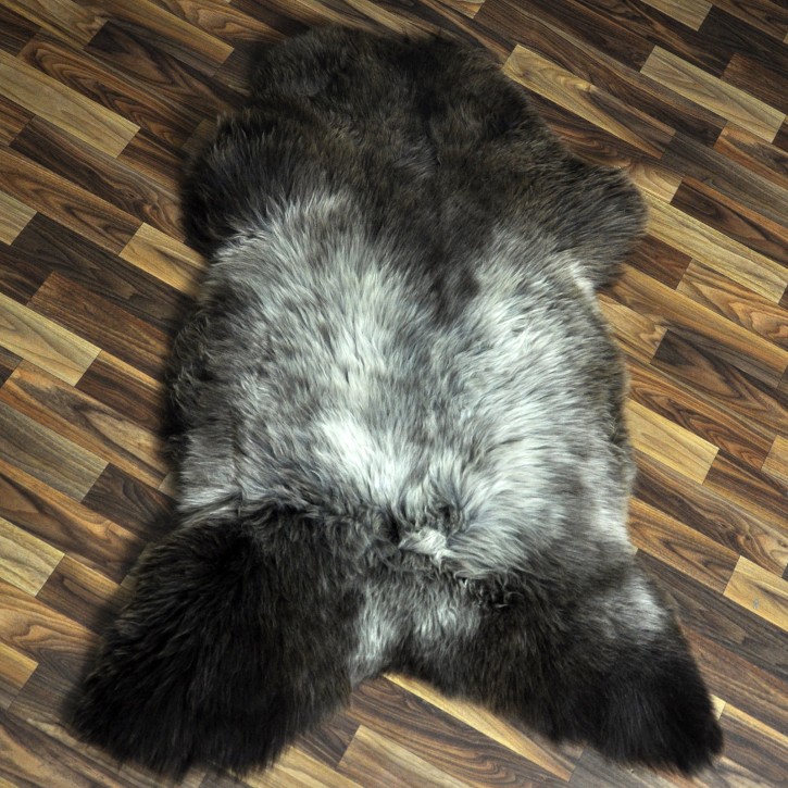 XL ÖKO Schaffell Lammfell braun grau 115x80 Couch Auflage #9451
