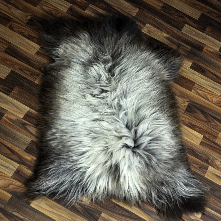 XL ÖKO Schaffell Lammfell braun beige 110x80 Couch Auflage #9463