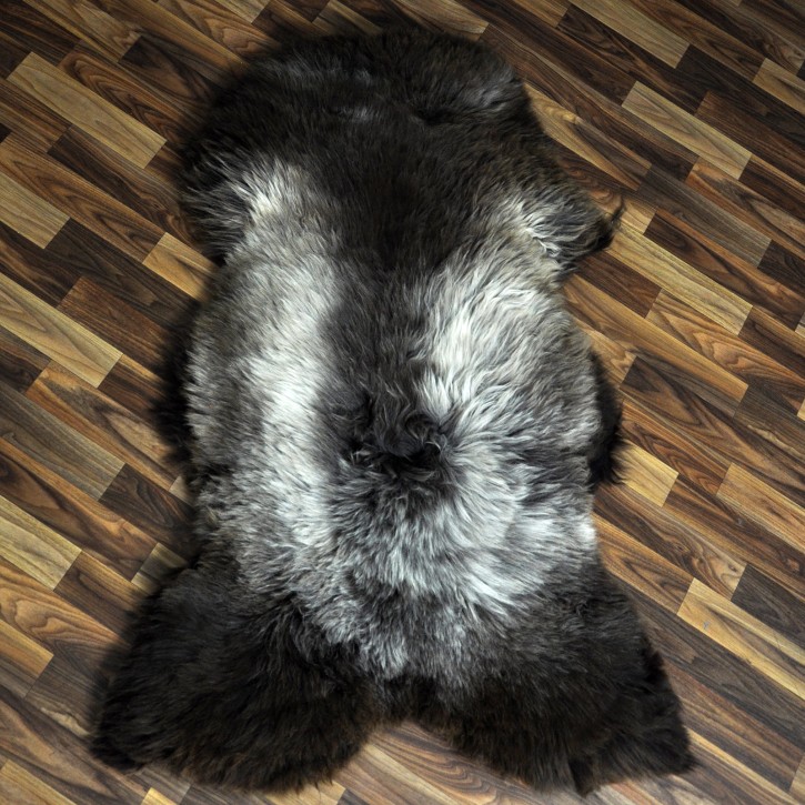 XXL ÖKO Schaffell Lammfell braun grau 125x80 Couch Auflage #9466