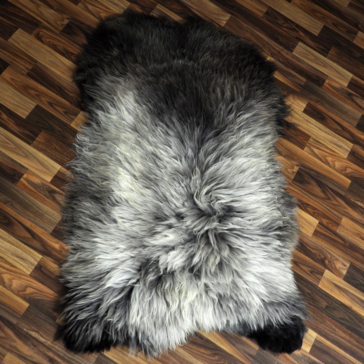 XXL ÖKO Schaffell Lammfell braun grau 125x75 Couch Auflage #9467