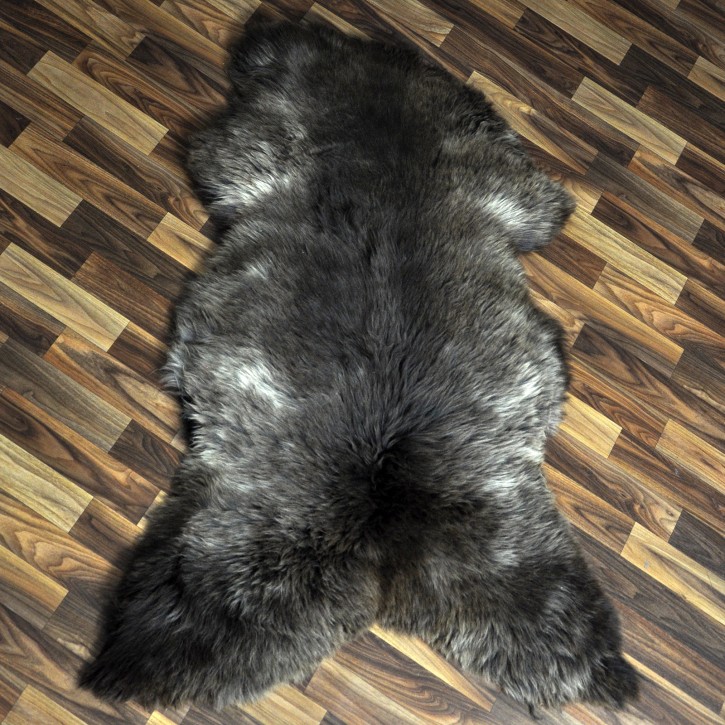 XXL ÖKO Schaffell Lammfell braun grau 125x80 Couch Auflage #9469