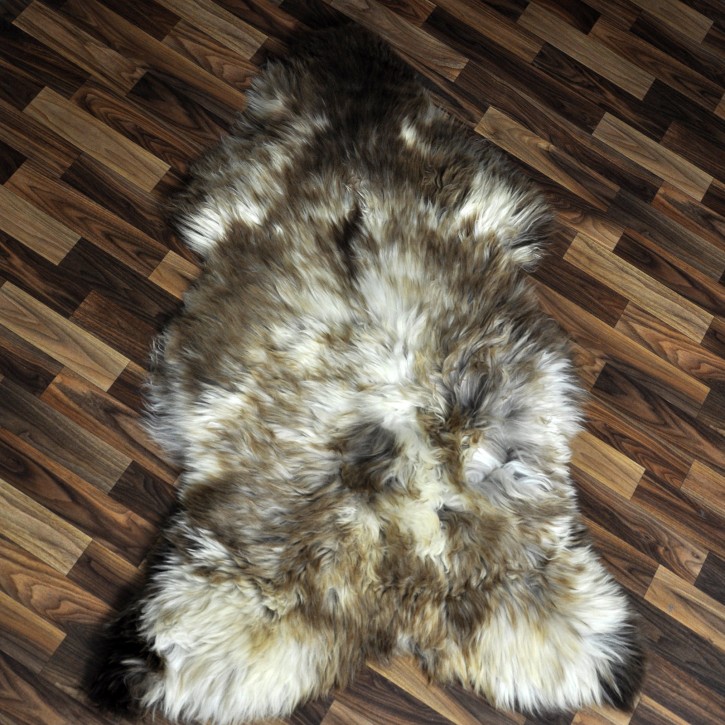 XXL ÖKO Schaffell Lammfell beige braun 125x80 Couch Auflage #9471