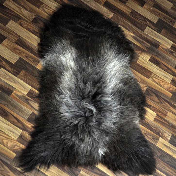 XXL ÖKO Schaffell Lammfell braun grau 120x80 Couch Auflage #9502