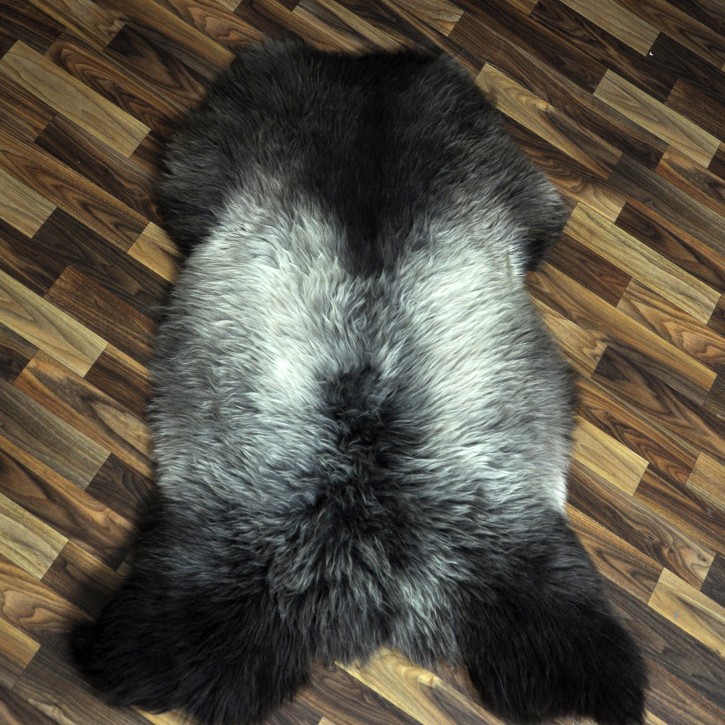 XL ÖKO Schaffell Lammfell braun grau beige 115x80 Couch Auflage #9524