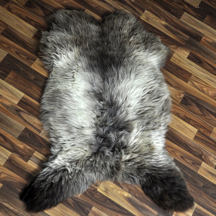 XL ÖKO Schaffell Lammfell braun beige 110x75 Couch Auflage #9528