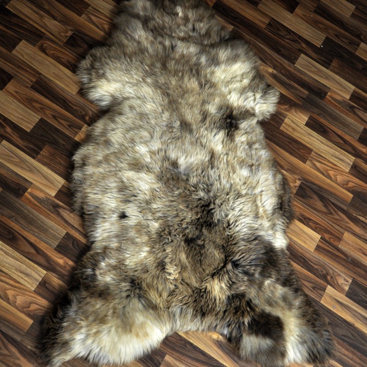 XXXL ÖKO Schaffell Lammfell beige braun 135x85 groß Kamin #9534