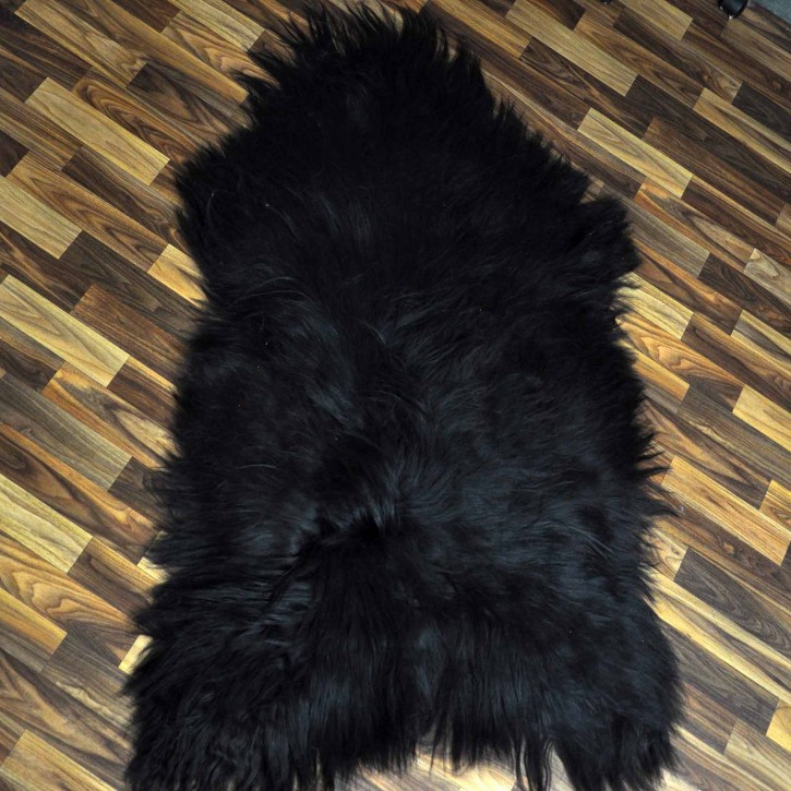 XXXL ÖKO Island Schaffell schwarzbraun 135x90 riesig #9683